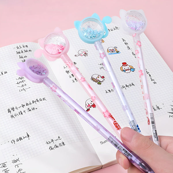 Sakura Cat Glitter Pen