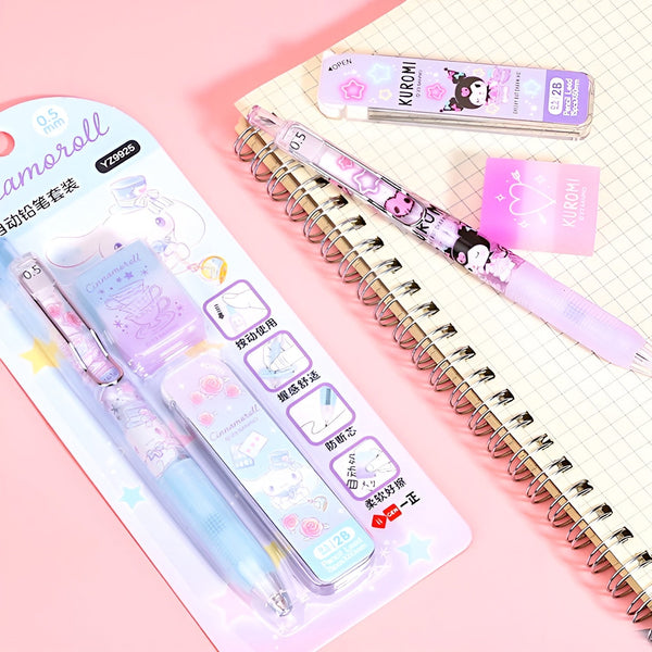 Sanrio Characters Mechanical Pencil Set - Pencil + Refills + Eraser