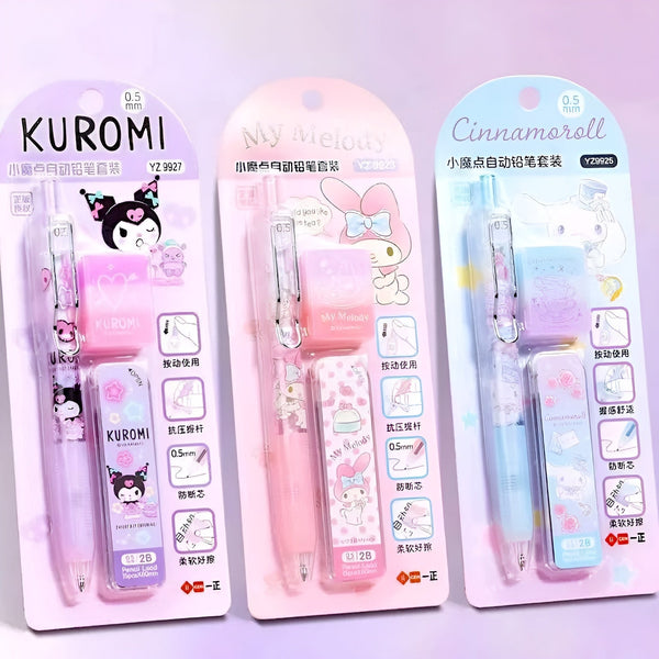 Sanrio Characters Mechanical Pencil Set - Pencil + Refills + Eraser