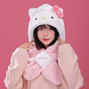 Sanrio Plush Hooded Scarf with Ears - Hello Kitty