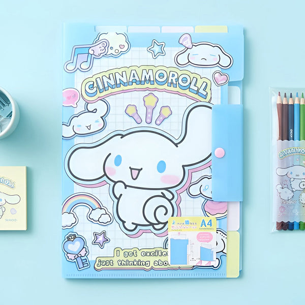 Sanrio Retro Pop Y2K Clear Folder With Dividers - Cinnamoroll