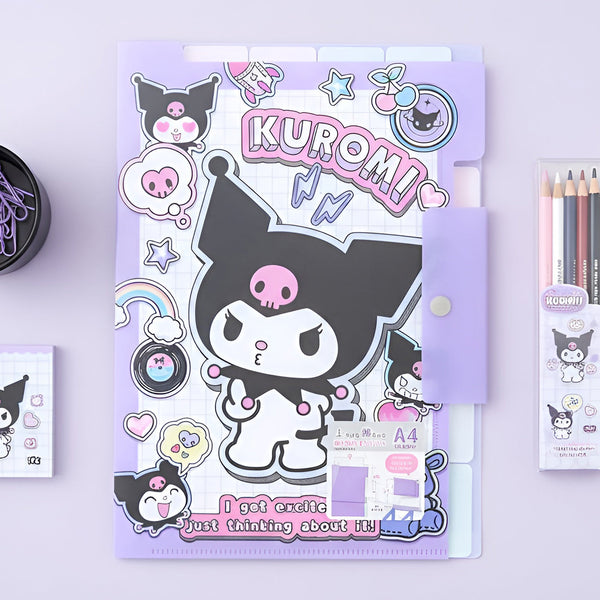 Sanrio Retro Pop Y2K Clear Folder With Dividers- Kuromi