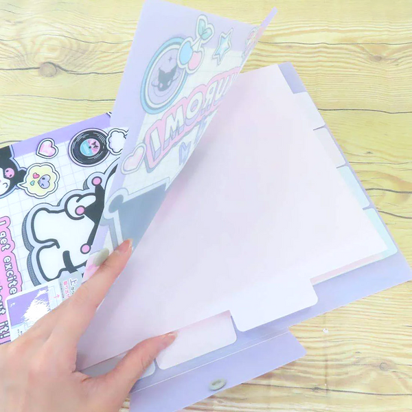 Sanrio Retro Pop Y2K Clear Folder With Dividers- Kuromi