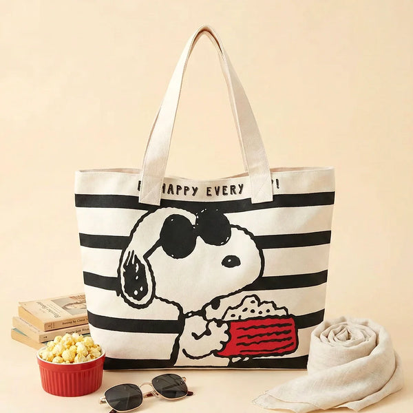 Snoopy Happy Everyday Striped Tote