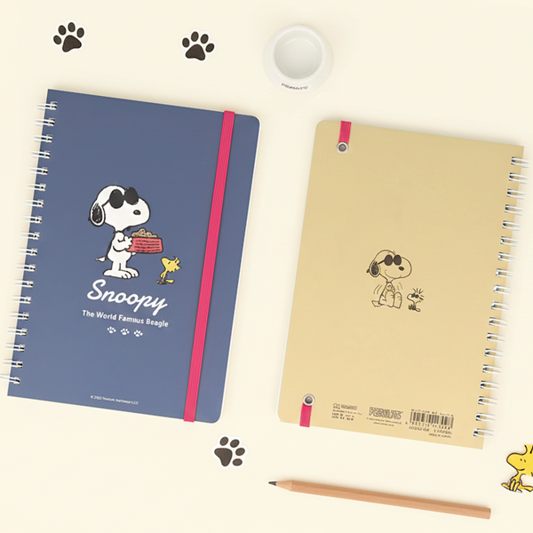 Sun-Star Peanuts Notebook - Snoopy Is The World Famous Beagle - Dark Blue - Limited Edition