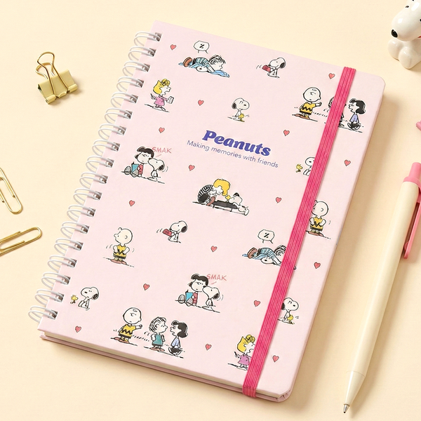 Sun-Star Peanuts Notebook - Snoopy Is The World Famous Beagle - Light Pink - Limited Edition