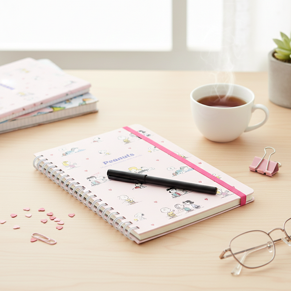 Sun-Star Peanuts Notebook - Snoopy Is The World Famous Beagle - Light Pink - Limited Edition