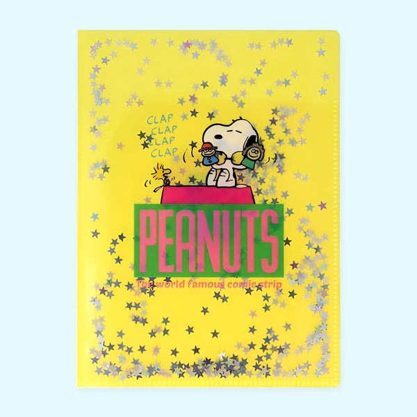 Sun-Star Peanuts Snoopy Glitter Folder - Yellow - New Limited Edition