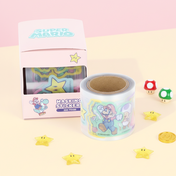 Sun-Star & Nintendo Super Mario Masking Sticker Roll - Limited Edition