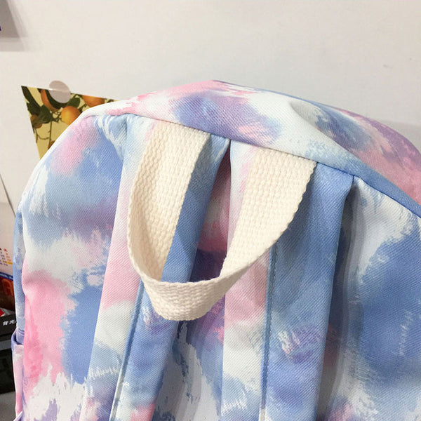 Rainbow Tie-Dye Nylon Backpack - Cotton Candy Skies