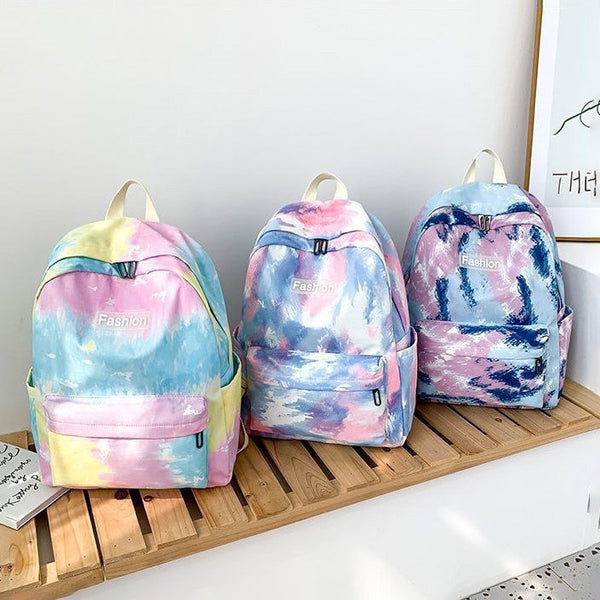 Rainbow Tie-Dye Nylon Backpack - Sunshine Sorbet