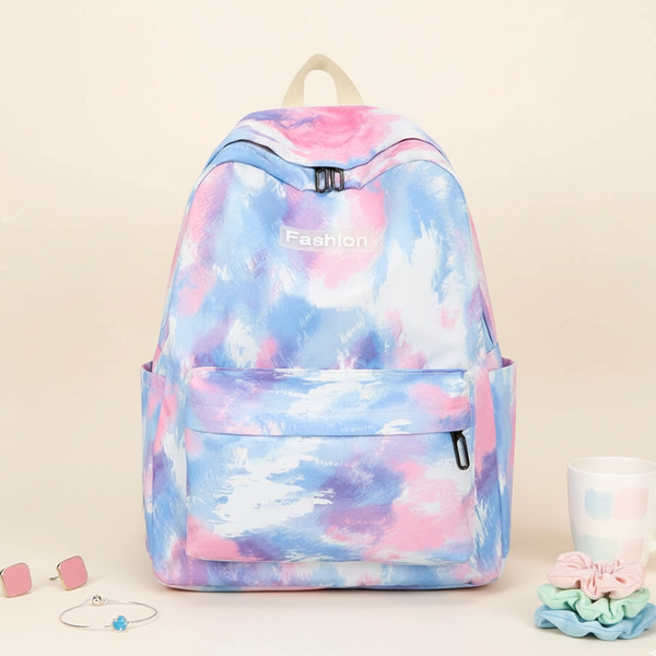 Rainbow Tie-Dye Nylon Backpack - Cotton Candy Skies