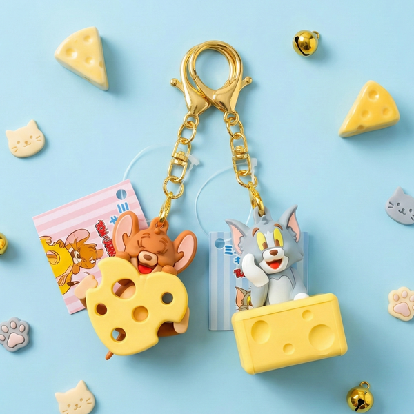 Tom & Jerry Pendant Keychain - I Love Cheese - Limited Edition - Jerry