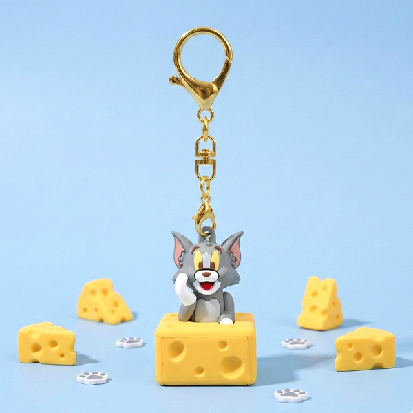 Tom & Jerry Pendant Keychain - I Love Cheese - Limited Edition - Tom