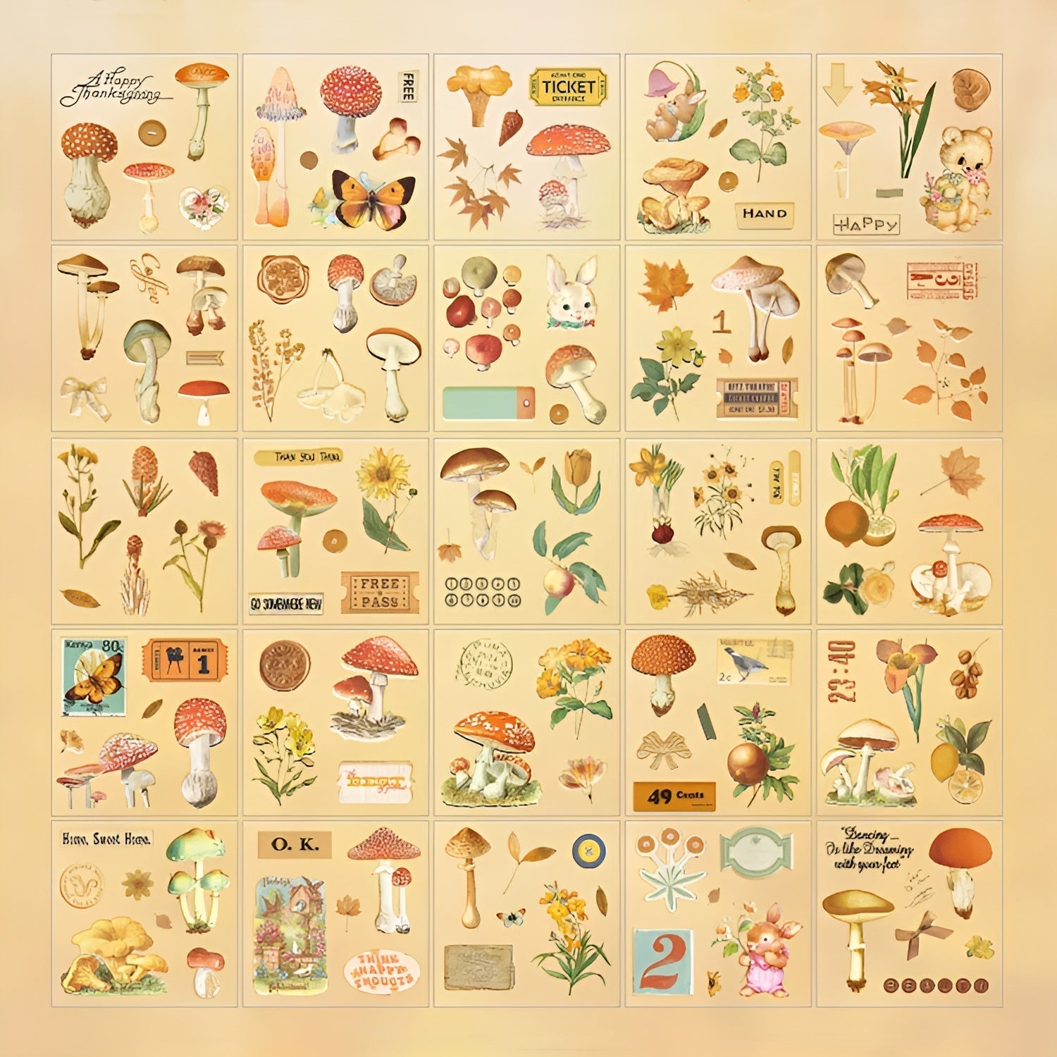 Vintage Nature Transparent Stickers - Large Boxed Set - 100 Pieces ...
