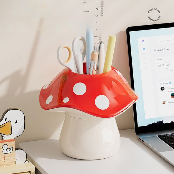 Whimsical Mushroom Pen Holder