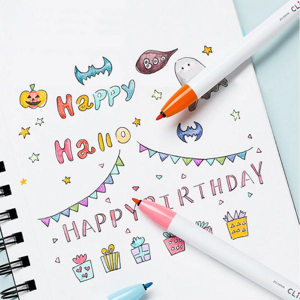 Zebra Clickart Knock Sign Pen 12 Color Set - Standard