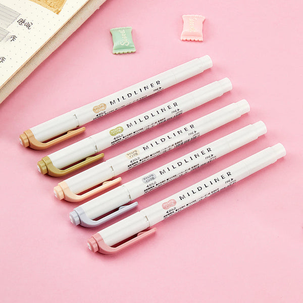 Zebra Mildliner Double Sided Highlighters - Mild Natural