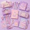 Limited edition kawaii stationery collection with rare pastel notebooks, pens, pencil cases, stickers and cute accessories
